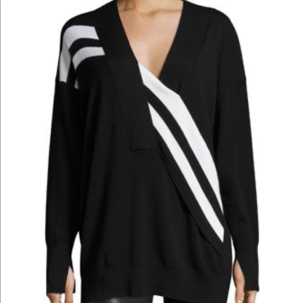 Rag and Bone Striped Black Merino Wool Sweater S